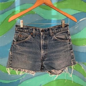 vintage levis orange tab denim jean cut off shorts